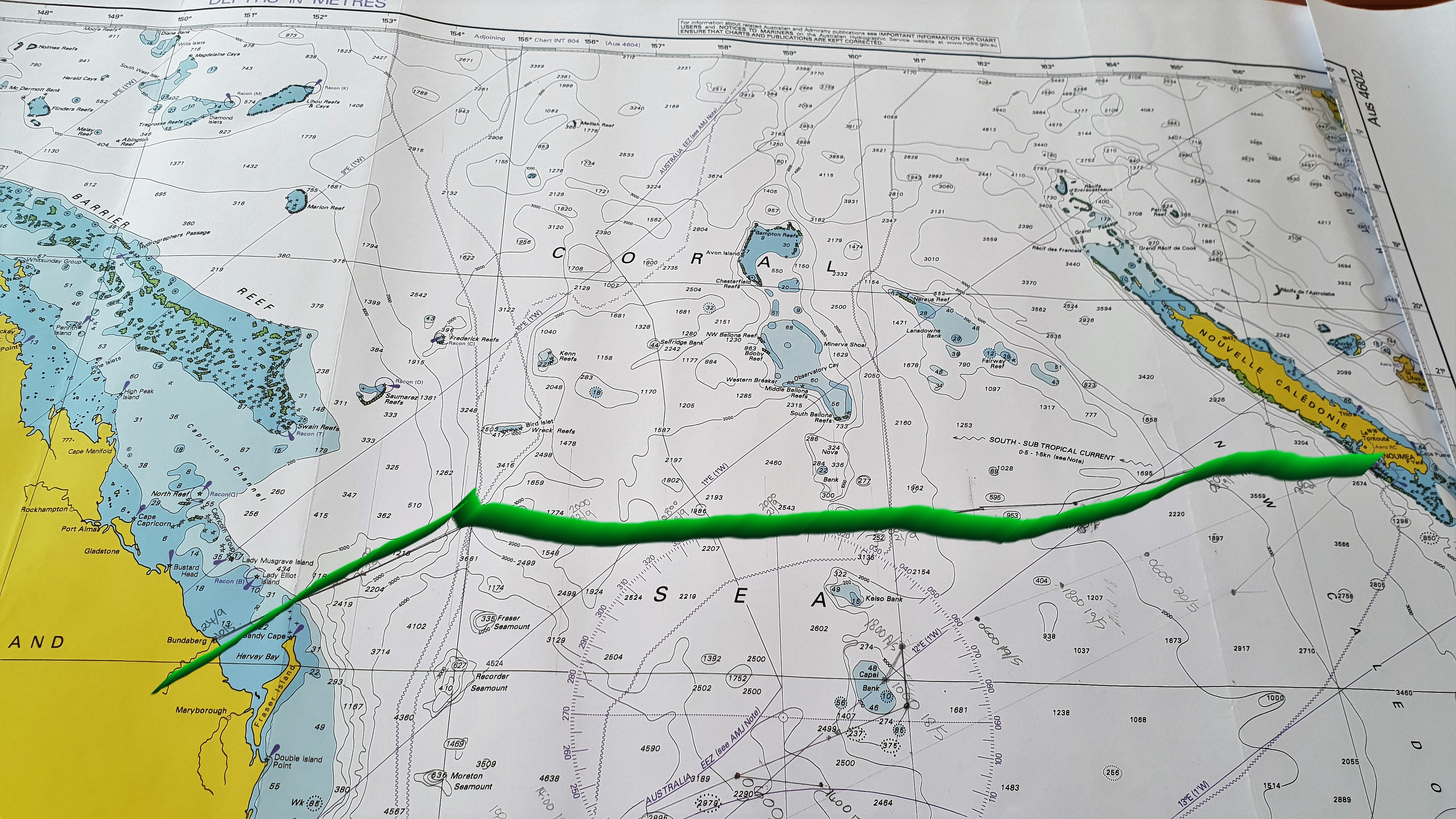 Chart for passage home